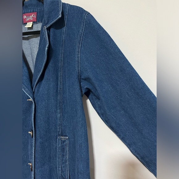 Denim&Co Vintage 90s Denim Chore Jacket Coat Size Medium Y2K - Picture 5 of 13